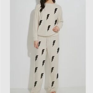 Cream Lightning Bolt Lounge Set